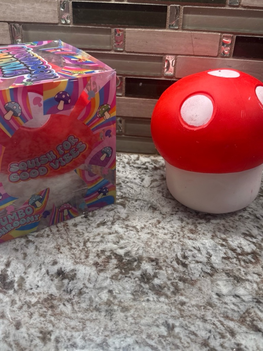 Red & White Mushroom Squishy Plush Toy - Kids Sensory Fun